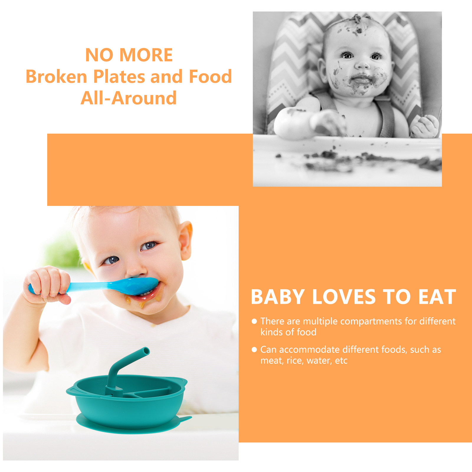 1 Buah Piring Makan Silikon An - Baby Food Dessert ulasan dan harga