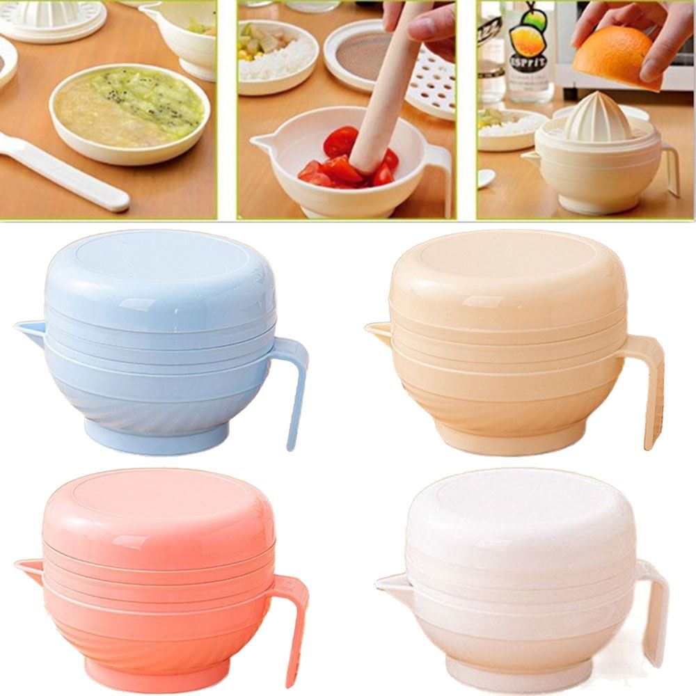 7Pcs Set Mangkuk Penggiling Ma - Baby Food Bowl ulasan dan harga