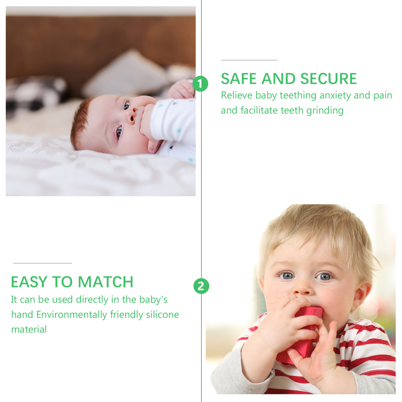3Pcs Teether Bayi Silikon Food - Baby Food Teether ulasan dan harga