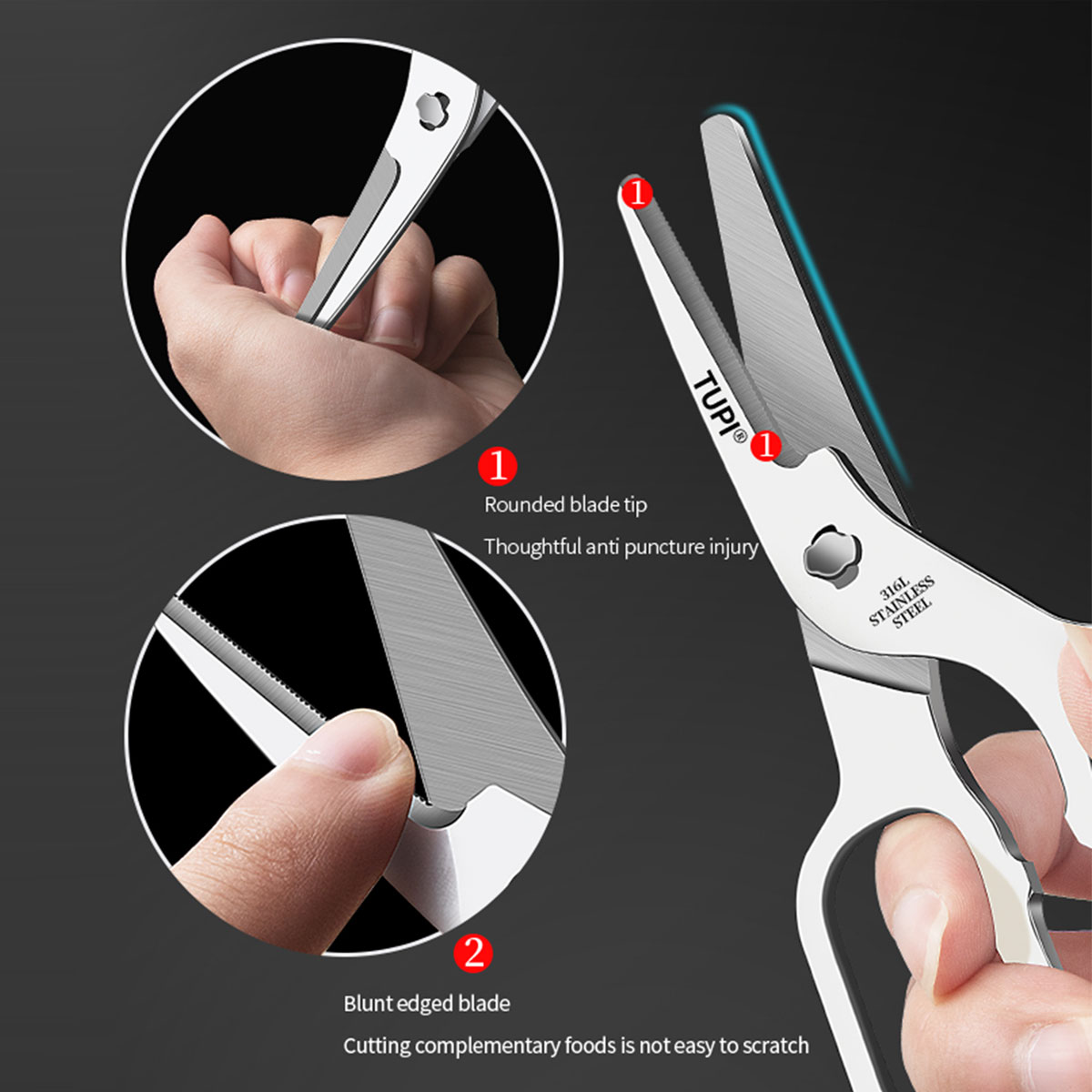 TUPI - Gunting Baja Tahan Kara - Baby Food Scissors ulasan dan harga